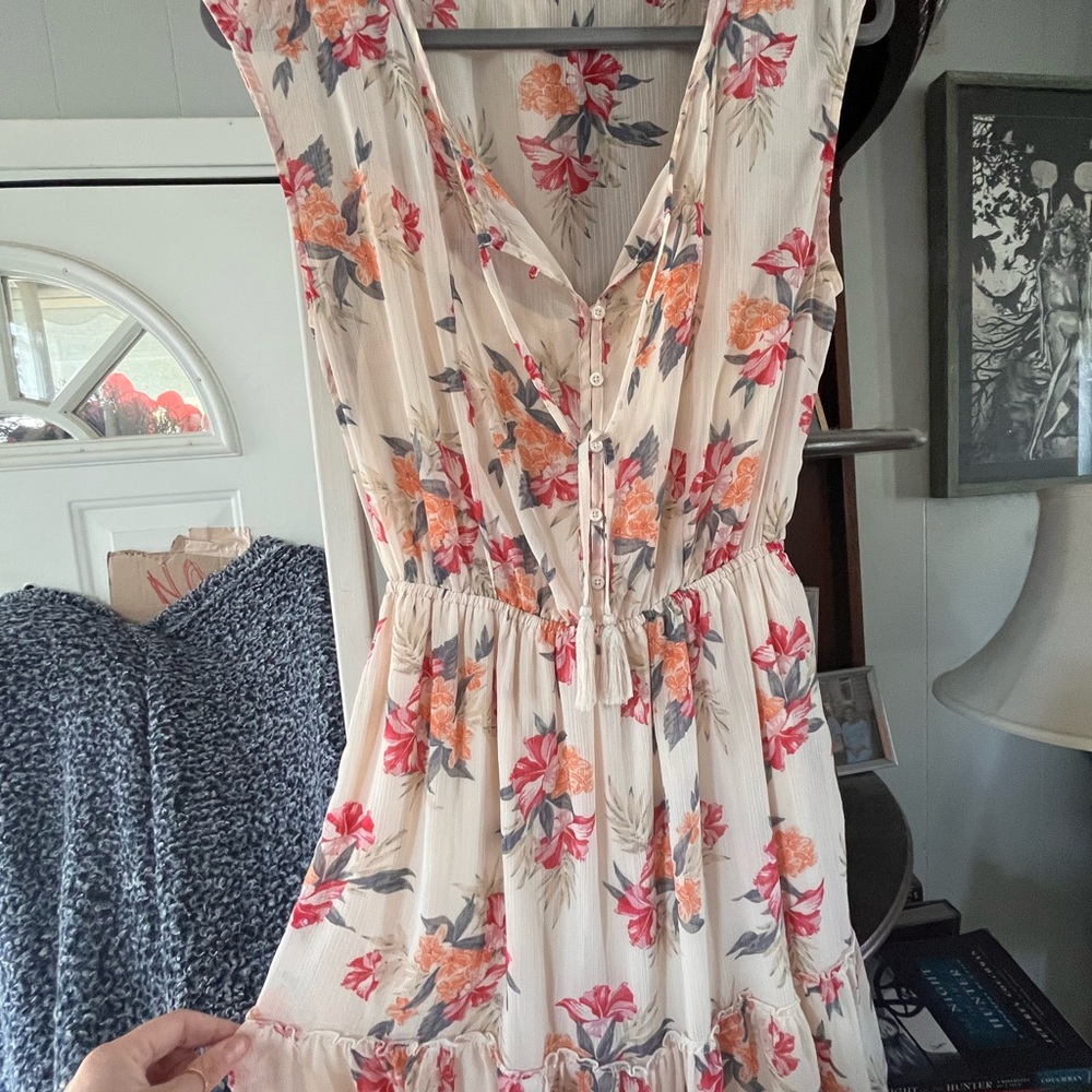 Hollister Floral Button-Front Midi Dress